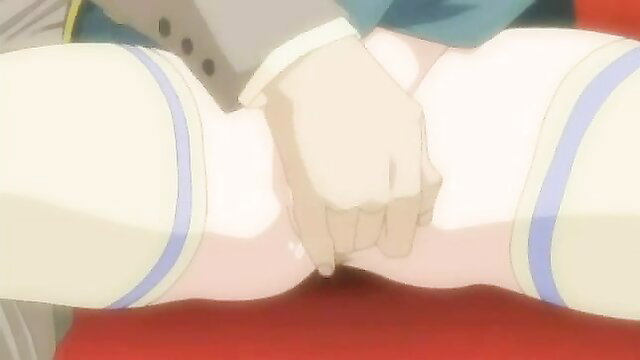 Hentai anime girl thighs gripped by hand in steamy train fuck scene