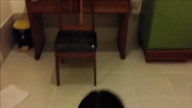 Chinese nubile POV view on chair with boyfriend in hotel room
