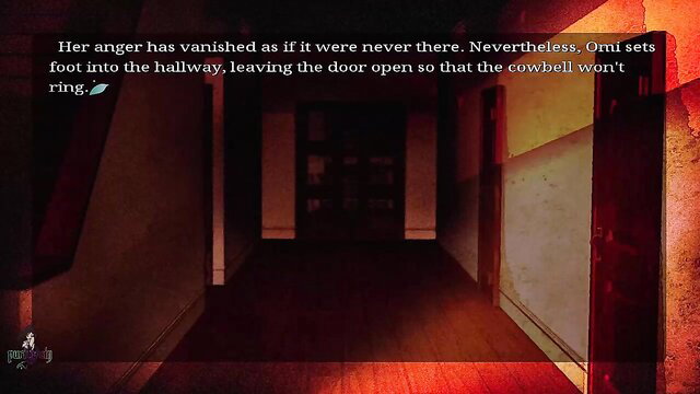 Monster girl Omi walks nude in dark hallway, Song of Saya erotic horror anime