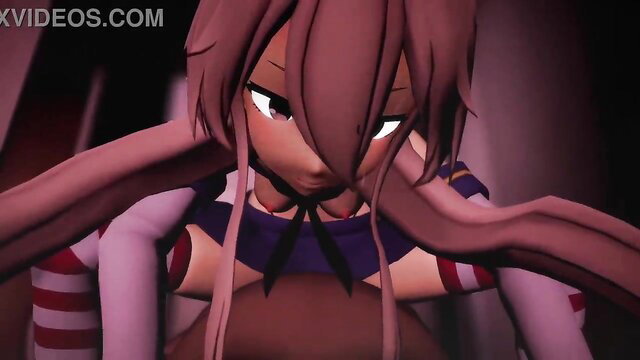 Shimakaze cosplay girl reverse cowgirl in men's restroom