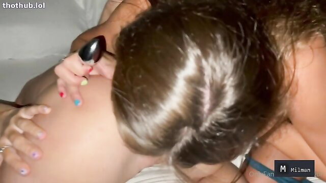 Sky Bri fingered by man closeup on OnlyFans, wet pussy tease