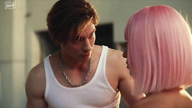 Anna Bardavelidze pink hair nude tits closeup with Gizem Emre hot sex scene