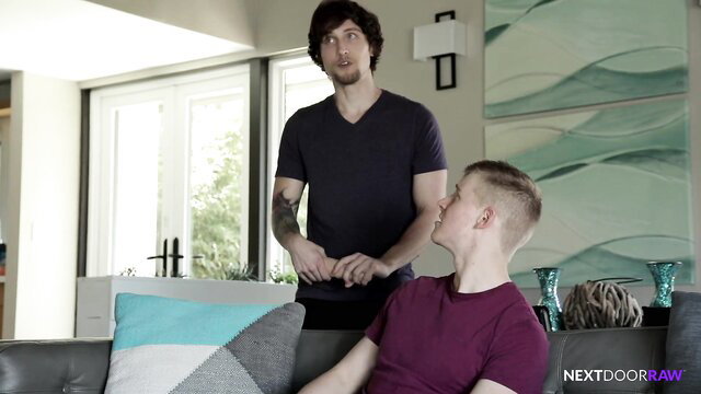 Two hot guys bareback anal with stepbrother in wild college scene