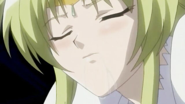 Blonde anime elf princess Elfina closeup ahegao face drooling ecstasy