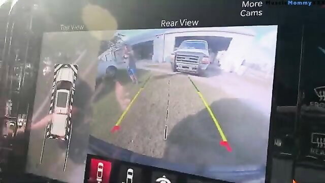 Bryce Adams in car dashcam POV, busty blonde bombshell