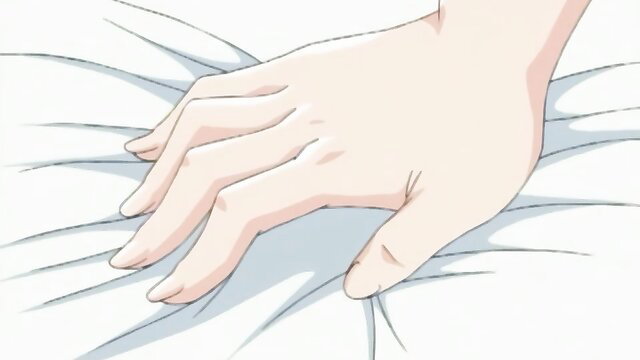 Anime hand gripping white sheets in erotic tension, Servant Princess Elfina hentai