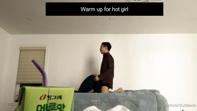 Sinfuldeeds warms up hot girl on air mattress, sexy side view