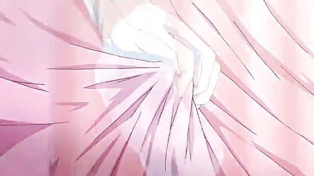 Anime hentai couple steamy love session with pink dress tease