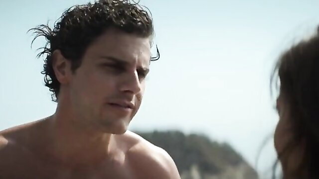 Shirtless Jacob Artist muscular beach scene Almost Paradise 2024