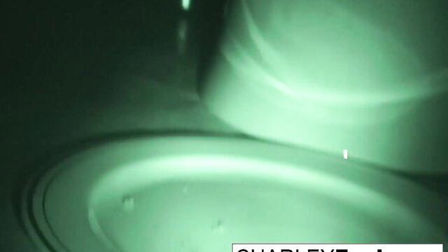 Charley Chase gorgeous big tittied brunette in green glow POV thumbnail