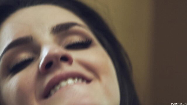 Ryan Madison closeup smiling with eyes closed, sexy face view