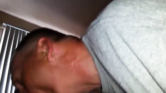 Mature white woman deepthroats huge black cock up close