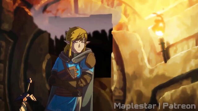 Link and Zelda hentai adventure in fiery dungeon, cosplay tease