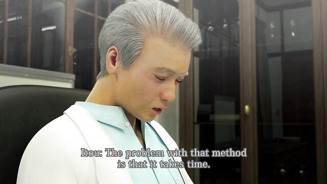 Silver-haired man in suit explains to girl in Uncle hypnotizes niece hypnosis scene