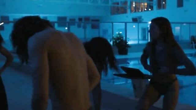 Sarah Bramms topless, Flavie Delangle nude poolside in Riviere 2023 lesbian movie