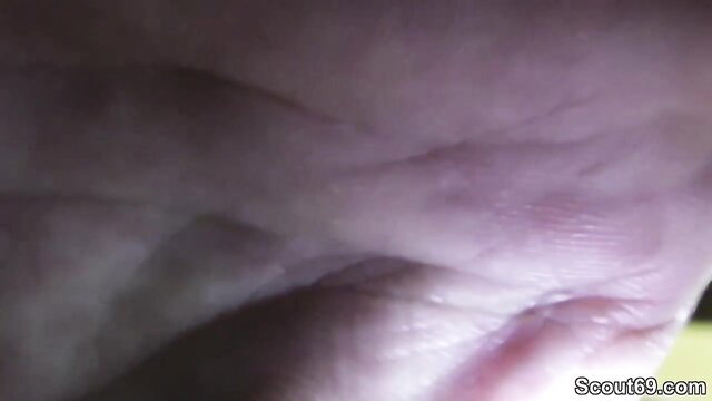 Closeup of mature woman's wet pussy lips in vacation fuck video