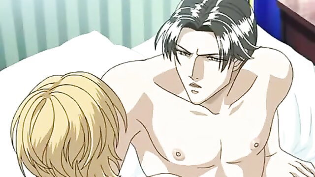 Haru wo Daiteita anime yaoi thumbnail: nude Iwaki kissing muscular blonde