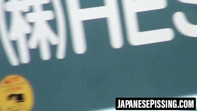 Japanese girls unaware peeing in public toilet voyeur cam
