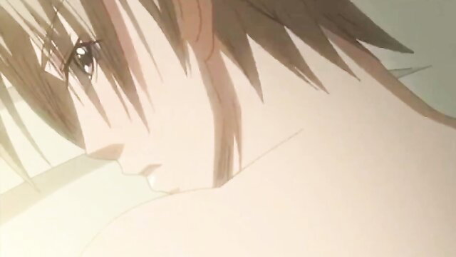 Anime bara hunk with spiky black hair in close-up profile, gay OVA thumbnail