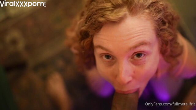 Fullmetalifrit in slingkini teases cock with hungry mouth closeup