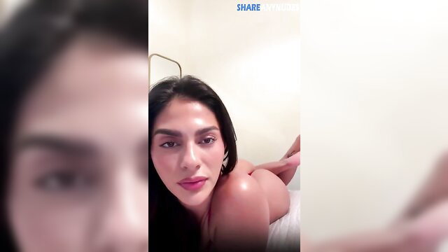 Amanda Trivizas nude solo tease, big tits ass closeup face