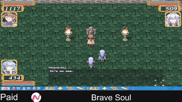 Catgirl witch and doll battle dragon in hentai game for onsen sex