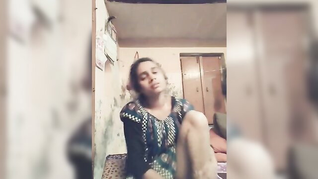 Cute Indian dehati girl exposing tits and fingering pussy on cam