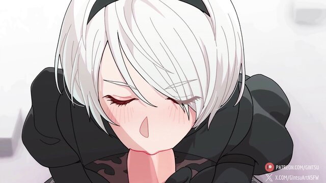 2B crying with flushed face