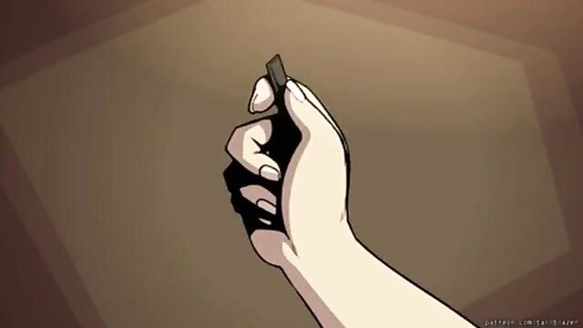 Anime hand gripping black object in JAV R34 hentai thumbnail