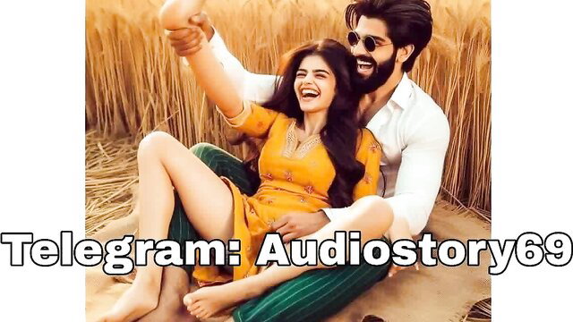 Desi couple in wheat field, man gropes curvy woman's thighs in yellow dress