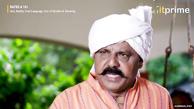 Mature Indian man in turban and orange shirt from naughty whore porn video