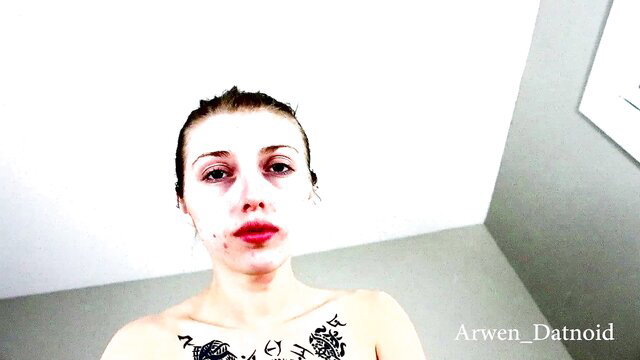 Arwen Datnoid topless POV alien abduction beautiful agony face closeup