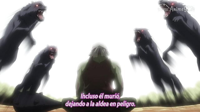 Isekai slime hero surrounded by demonic wolves in peril hentai scene