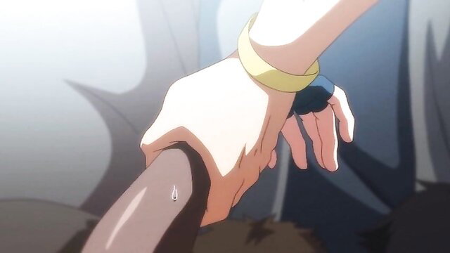 Hentai milf hand gripping thick cock in hardcore sex scene