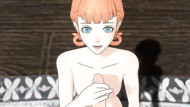 Fire Emblem Annette Domah naked handjob closeup in 3D hentai