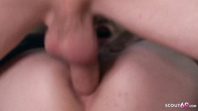 Skinny MILF deep anal fucked by scout in street casting