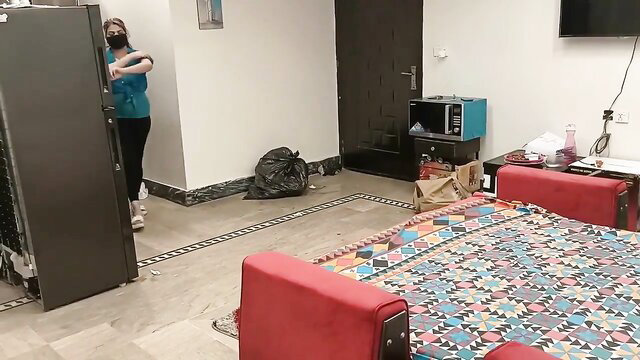 Sobia Nasir hot Pakistani MILF in tight leggings doing daily chores