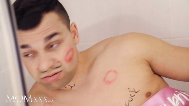 Hungover stepson with lipstick marks from Julia North cheating MILF stepmom