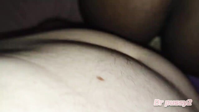 Closeup black woman ass bent over drilled by huge white cock interracial