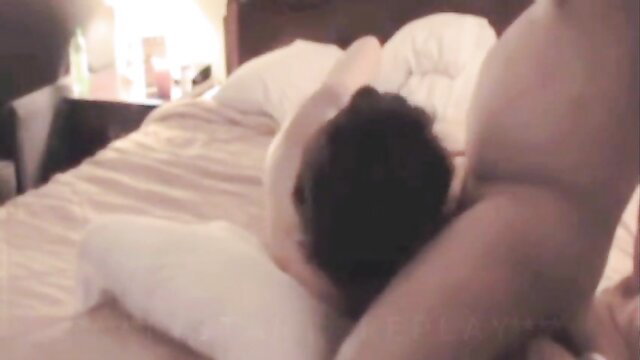 Amateur GILF fucked by BBC in interracial threesome on bed