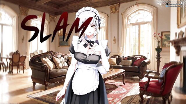 Yandere maid in sexy uniform poses seductively in Vtuber hentai RP