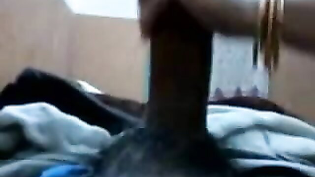 Full bosomed Indian wife giving intense handjob to thick cock