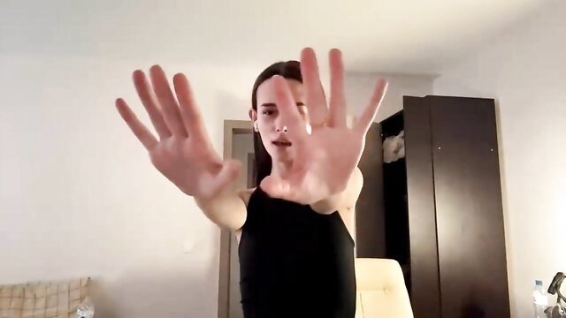 Fannygilbertson shy 18yo skinny cutie hands up in tank top