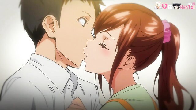 Anime couple kissing passionately, Himawari's hentai adventure thumbnail