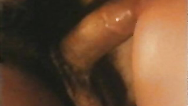 Vintage 1986 gay porn closeup of thick brown cock and balls in Stallion flick