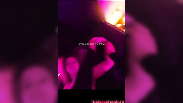 Yololary oiled up in blurry purple-lit club BG sex OnlyFans leak
