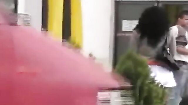 Sharka public pantypoop at McDonald's, messy pants bulge visible