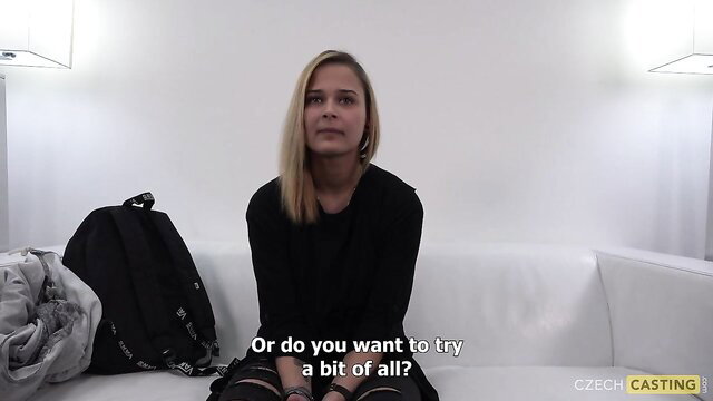 Czech Casting hot babe Aneta blonde amateur casting interview