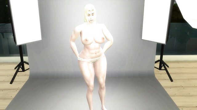 Blonde Tsunade strips nude in studio, Naruto anal fuck thumbnail