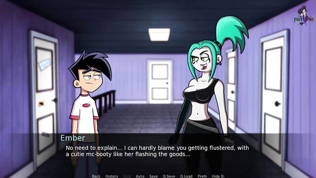 Ember McLain teases Danny Phantom with her huge goth ass in tight black outfit